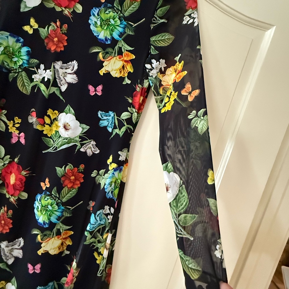 Alice + Olivia Multicolor Floral Long Sleeve Dress - Picture 5 of 5